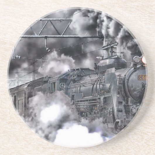 Steammotoren Trainen HDR-foto Zandsteen Onderzetter (Voorkant)