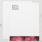 Steampink Roze Steampunk Custom Briefhoofd (Voorkant / Achterkant)