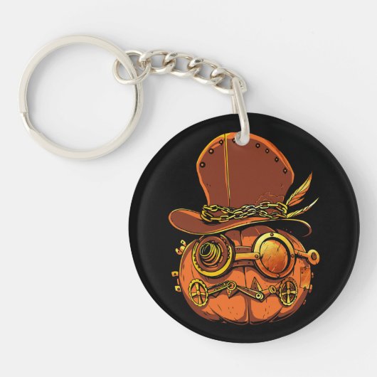 Steampumpkin Victoriaanse Halloween Collectie Sleutelhanger (Voorkant)