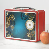 Steampun turquoise Achtergrond met tandwielen (In situ)