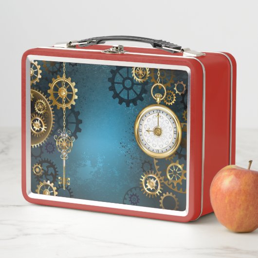 Steampun turquoise Achtergrond met tandwielen (In situ)