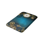 Steampun turquoise Achtergrond met tandwielen Badmat (Gekanteld)