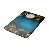 Steampun turquoise Achtergrond met tandwielen Badmat (Gekanteld)
