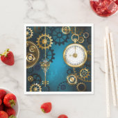 Steampun turquoise Achtergrond met tandwielen Servet (Insitu)
