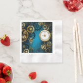 Steampun turquoise Achtergrond met tandwielen Servet (Insitu)