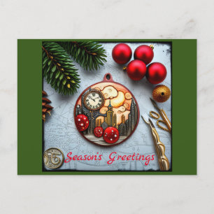 Steampunck Kerstmis Briefkaart