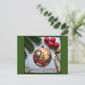 Steampunck Kerstmis Briefkaart (Staand voorkant)