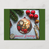 Steampunck Kerstmis Briefkaart (Voorkant)