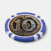 Steampunk $10 Poker Chip: Gearwork Valuta Chips (Enkel)