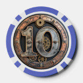 Steampunk $10 Poker Chip: Gearwork Valuta Chips (Achterkant)