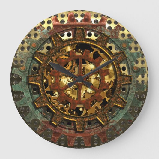Steampunk 11A Afbeelding Opties Wandklok (Voorkant)