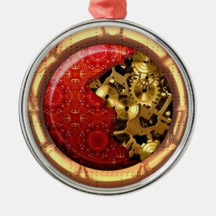 Steampunk 12-versieopties metalen ornament