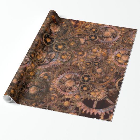 Steampunk 16 Verpakkingspapier Cadeaupapier (Uitgerold)