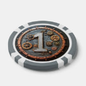 Steampunk $1 Poker Chip: Mechanische inzet Chips (Enkel)
