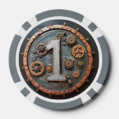 Steampunk $1 Poker Chip: Mechanische inzet Chips (Achterkant)