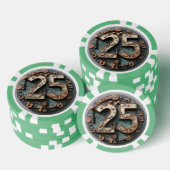 Steampunk $25 Poker Chip: Mechanische Fortuin Poker Chips (Opstapeling)