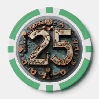 Steampunk $25 Poker Chip: Mechanische Fortuin Poker Chips