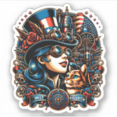 Steampunk 4 juli sticker (Voorkant)