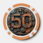 Steampunk $50 Poker Chip: Arcane Machina Chips (Achterkant)