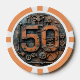 Steampunk $50 Poker Chip: Arcane Machina Chips