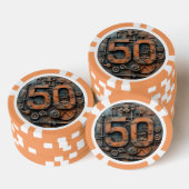 Steampunk $50 Poker Chip: Arcane Machina Chips (Opstapeling)