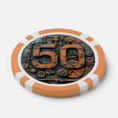 Steampunk $50 Poker Chip: Arcane Machina Poker Chips (Enkel)