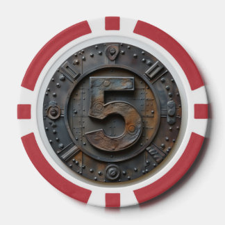 Steampunk $5 Poker Chip: Victoriaans Gokken Poker Chips