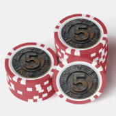 Steampunk $5 Poker Chip: Victoriaans Gokken Poker Chips (Opstapeling)