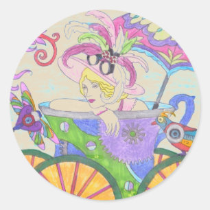 Steampunk 8 Zeepdispenser en Tandenborstelhouder Ronde Sticker