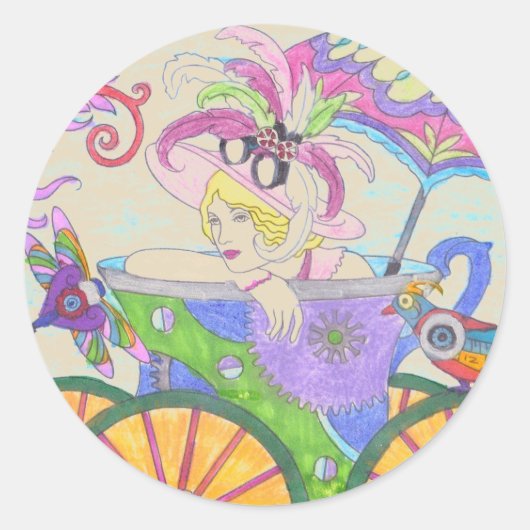 Steampunk 8 Zeepdispenser en Tandenborstelhouder Ronde Sticker (Voorkant)