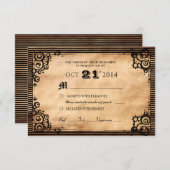 Steampunk  Aangepaste RSVP bekijken (Voorkant / Achterkant)