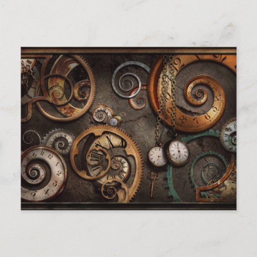 Steampunk - Abstract - de Tijd is ingewikkeld Briefkaart (Voorkant)