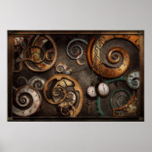Steampunk - Abstract - de Tijd is ingewikkeld Poster (Voorkant)