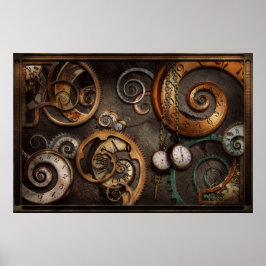 Steampunk - Abstract - de Tijd is ingewikkeld Poster