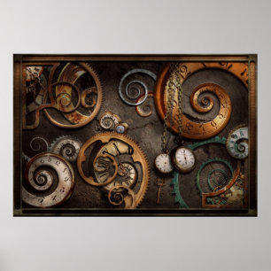 Steampunk - Abstract - de Tijd is ingewikkeld Poster
