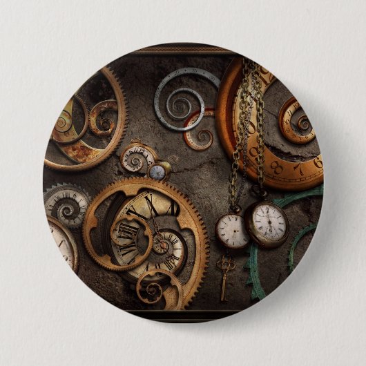 Steampunk - Abstract - de Tijd is ingewikkeld Ronde Button 7,6 Cm (Voorkant)