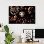 Steampunk - Abstract - Het begin en einde Poster (Thuiskantoor)