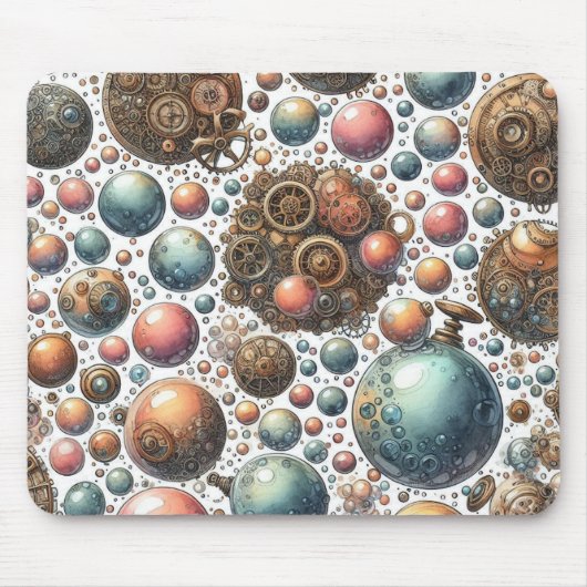 Steampunk Abstract Mousepad Muismat (Voorkant)