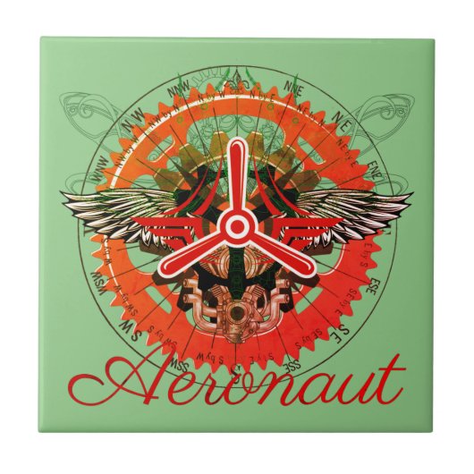 Steampunk Aeronaut, Himmelsmechanik Tegeltje (Voorkant)