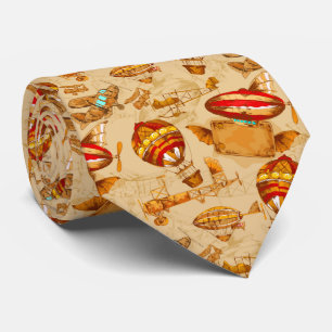 Steampunk-aeronautisch patroon stropdas