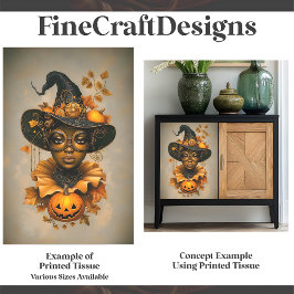 Steampunk Afro-Amerikaanse heks F6L Decoupage Tissuepapier