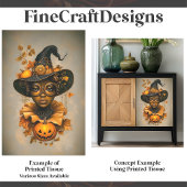 Steampunk Afro-Amerikaanse heks F6R Decoupage Tissuepapier