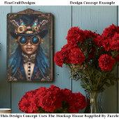 Steampunk Afro-Amerikaanse Vrouw CM7 Decoupage Tissuepapier