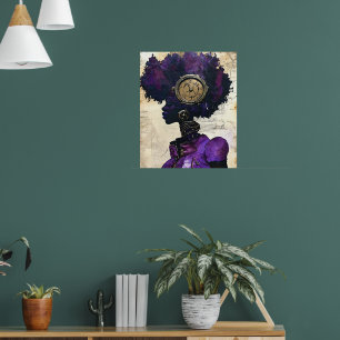 Steampunk Afro-Amerikaanse vrouw Poster