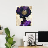Steampunk Afro-Amerikaanse vrouw Poster (Thuiskantoor)