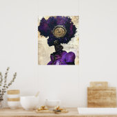 Steampunk Afro-Amerikaanse vrouw Poster (Keuken)