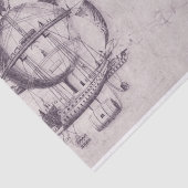  Steampunk Air ballonpatroon oud schrijven Tissuepapier (Detail)