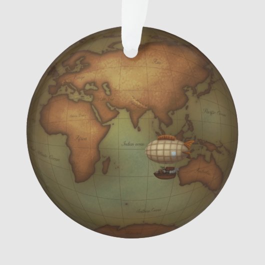 Steampunk Air Travel Neo-Victoriaans kaart van het Ornament (voorkant)