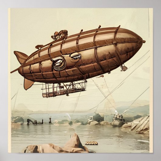 Steampunk Airship 1 Poster (Voorkant)
