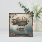 Steampunk Airship  Adventure Design Kaart (Staand voorkant)
